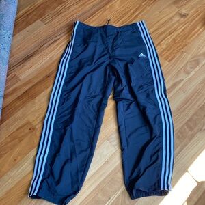 Men’s adidas warmup pants size XL black and white.